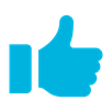 Blue thumb icon