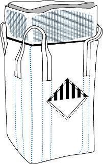 FIBC 4 loops UN13H3/Z-Y with skirt & flat bottom, uncoated fabric & liner (UN) (image owned by Accon)