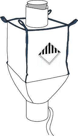 FIBC UN13H3/Y with filling- & discharge spout with conical bottom & liner (UN)