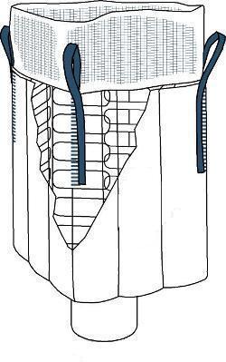 4 loop FIBC Q-bag with skirt & discharge spout