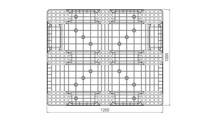 Plastpall 1200x1000x155 mm