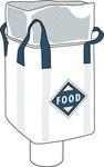 FIBC with skirt & discharge spout, cross corner loops - Food approved (image owned by Accon)