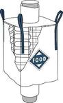 4 loop FIBC Q-bag with filling- & discharge spout with liner - Food approved 
